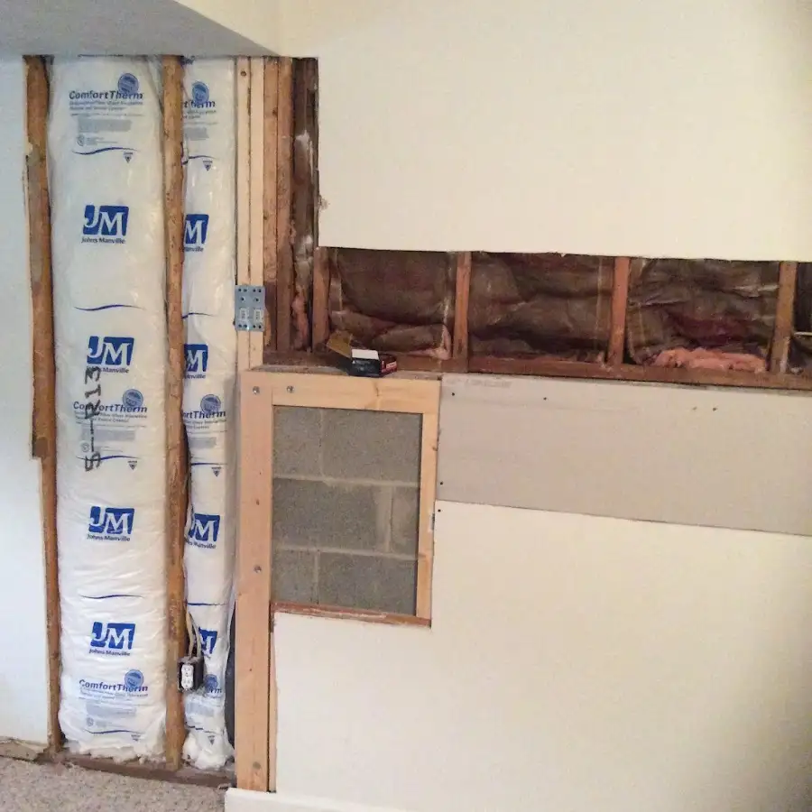 Wall insulation replacement during Structural Drying in Westbrook